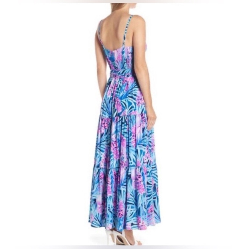 Lilly Pulitzer Blue Pink Tropical Print Maxi Dress - Picture 5 of 9